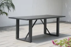 OUTFLEXX Esstisch, Anthrazit, Aluminium, Glaskeramik, 200x90 Cm