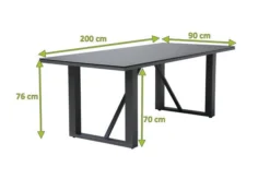 OUTFLEXX Esstisch, Anthrazit, Aluminium, Glaskeramik, 200x90 Cm -Deko Garten Verkauf 22299 3.jpg