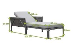 OUTFLEXX Mermaid Liege, Anthrazit, Aluminium/XL Geflecht, 203x75x56 Cm, Inkl. Polster -Deko Garten Verkauf 22302 5.jpg
