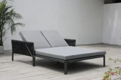 OUTFLEXX Mermaid Doppelliege, Anthrazit, Aluminium/XL Rope, 140x56x132 Cm, Inkl. Polster