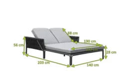 OUTFLEXX Mermaid Doppelliege, Anthrazit, Aluminium/XL Rope, 140x56x132 Cm, Inkl. Polster -Deko Garten Verkauf 22310 4.jpg