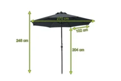 OUTFLEXX Mittelstockschirm, Anthrazit, Aluminium, Ø 270 Cm, Rund -Deko Garten Verkauf 22323 3.jpg