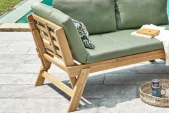 OUTFLEXX Lounge/Liege, FSC Akazie, Teakoptik, 192x70x60cm, Inkl. Polster, Grün -Deko Garten Verkauf 22356 4.jpg