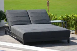 OUTFLEXX Doppelliegen, Anthrazit/sooty, Alu/Sunbrella, 203x143x40/100, Höhenverstellbare Rückenlehne