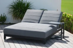 OUTFLEXX Doppelliegen, Anthrazit/flanelle, Alu/Sunbrella, 203x143x40/100, Höhenverstellbare Rückenlehne