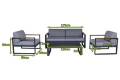 OUTFLEXX Bury Loungemöbel, Anthrazit/grau, Alu/Olefin, 4 Personen, Loungetisch 120x72 Cm 10 OUTFLEXX Bury Loungemöbel, Anthrazit/grau, Alu/Olefin, 4 Personen, Loungetisch 120x72 Cm -Deko Garten Verkauf 22414 05.jpg
