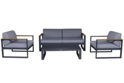 OUTFLEXX Bury Loungemöbel, Anthrazit/grau, Alu/Olefin, 4 Personen, Loungetisch 120x72 Cm 11 OUTFLEXX Bury Loungemöbel, Anthrazit/grau, Alu/Olefin, 4 Personen, Loungetisch 120x72 Cm -Deko Garten Verkauf 22414 06.jpg