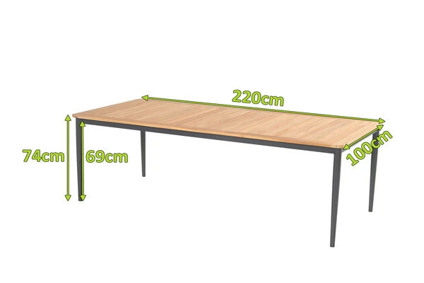 HARTMAN Silencio Esstisch, Xerix/natur, Aluminium/Teak, 220x100cm, FSC Teak 5 HARTMAN Silencio Esstisch, Xerix/natur, Aluminium/Teak, 220x100cm, FSC Teak – Bild 5