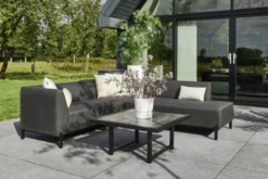 HARTMAN Dion Ecklounge, Schwarz, Sunbrella/Keramik, 6 Personen, Inklusive Beistelltisch