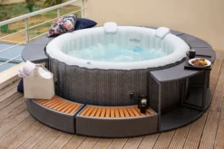 MSPA Comfort Bubble Spa Series Whirlpool, Grau/weiß, Rhino-Tech, Ø204x70 Cm / 930L, Rattanoptik, Inkl. Fernbedienung, Für Bis Zu 6 Personen -Deko Garten Verkauf 22481 03.jpg