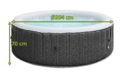 MSPA Comfort Bubble Spa Series Whirlpool, Grau/weiß, Rhino-Tech, Ø204x70 Cm / 930L, Rattanoptik, Inkl. Fernbedienung, Für Bis Zu 6 Personen -Deko Garten Verkauf 22481 mass.jpg