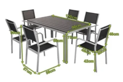 VILLANA Esstischgarnitur, Silber/schwarz, Alu/Holzimitat/Textil, Tisch 150x90cm, 6 Stapelsessel -Deko Garten Verkauf 22562 05.jpg