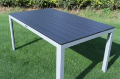 VILLANA Esstischgarnitur, Silber/schwarz, Alu/Holzimitat/Textil, Tisch 150x90cm, 6 Stapelsessel -Deko Garten Verkauf 22562 12.jpg