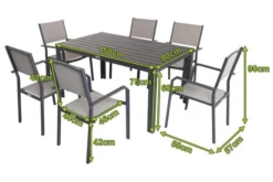 VILLANA Esstischgarnitur, Anthrazit/grau, Alu/Holzimitat/Textil, Tisch 150x90cm, 6 Stapelsessel -Deko Garten Verkauf 22580 05.jpg