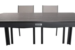 VILLANA Esstischgarnitur, Anthrazit/grau, Alu/Holzimitat/Textil, Tisch 150x90cm, 6 Stapelsessel -Deko Garten Verkauf 22580 10.jpg