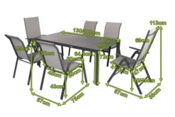 VILLANA Esstischgruppe, Anthrazit/grau, Alu/Textilene, Tisch 130/180x90cm, 4 Stapelsessel, 2 Multipo 24 VILLANA Esstischgruppe, Anthrazit/grau, Alu/Textilene, Tisch 130/180x90cm, 4 Stapelsessel, 2 Multipo -Deko Garten Verkauf 22589 05.jpg