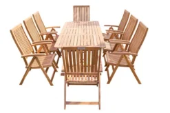 OUTFLEXX Sitzgruppe, Natur, Akazie, Ausziehtisch 180/240 X 100 Cm, 8 Multipositionssessel -Deko Garten Verkauf 22823 12.jpg