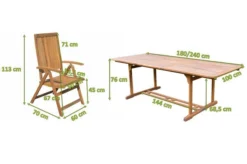 OUTFLEXX Sitzgruppe, Natur, Akazie, Ausziehtisch 180/240 X 100 Cm, 8 Multipositionssessel -Deko Garten Verkauf 22823 5.jpg