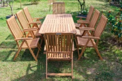 OUTFLEXX Sitzgruppe, Natur, Akazie, Ausziehtisch 180/240 X 100 Cm, 8 Multipositionssessel -Deko Garten Verkauf 22823 6.jpg