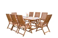 OUTFLEXX Sitzgruppe, Natur, Akazie, Ausziehtisch 180/240 X 100 Cm, 8 Multipositionssessel -Deko Garten Verkauf 22823 9.jpg