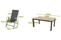 DOPPLER Expert Esstischgarnitur, Anthrazit, Alu/Textilene, 4x Multipositionssessel, 150-210x90 Cm -Deko Garten Verkauf 22858 5.jpg