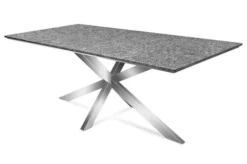 STERN Esstischgarnitur, Silbergrau/grau, Edelstahl/Textilene, Tisch 200 X 100 Cm, 4 Stapelsessel, Hohe Rückenlehne, 2 Multipo -Deko Garten Verkauf 22911 09.JPG