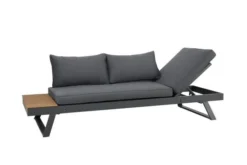 OUTFLEXX Lounge/Liege, Dunkelgrau, Alu/Holzimitat/Textilene, 228x78x66 Cm, Verstellbar, Inkl. Seitenablage -Deko Garten Verkauf 22919 3.jpg