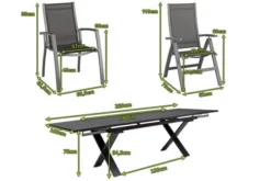 KETTLER Altura Esstischgarnitur, Anthrazit, Alu / Spraystone / Textil, Tisch 180/280x100cm, 8 Stapelsessel, 2 Multipo -Deko Garten Verkauf 23090 5.jpg