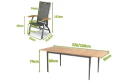 HARTMAN Silencio / Primo Sitzgruppe, Xerix/natur, Alu/Teak, 6 Multipo, 160/220x90cm, FSC-Teak Armlehnen -Deko Garten Verkauf 23154 mass.jpg