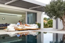 OUTFLEXX Icon Ecklounge, Natte/natur, Alu/Teak/Sunbrella, 4-5 Personen, Inkl. Loungetisch, Seitenablage Aus Teak -Deko Garten Verkauf 23403 13.jpg