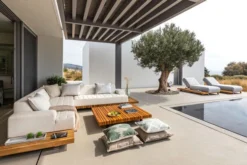 OUTFLEXX Icon Ecklounge, Natte/natur, Alu/Teak/Sunbrella, 4-5 Personen, Inkl. Loungetisch, Seitenablage Aus Teak -Deko Garten Verkauf 23403 3.jpg