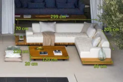 OUTFLEXX Icon Ecklounge, Natte/natur, Alu/Teak/Sunbrella, 4-5 Personen, Inkl. Loungetisch, Seitenablage Aus Teak -Deko Garten Verkauf 23403 5.jpg