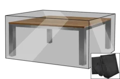 OUTFLEXX Premium Abdeckhaube Für Tische, Schwarz, Polyester, 165 X 165 X 75 Cm, Wasserbeständig, Integriertes Zugband