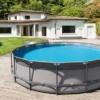 OUTTECH Premium Pool, Grau, Stahl/PVC, Ø 610 X 132 Cm, Sandwich-PVC Und Viel Zubehör, Rund