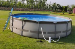 OUTTECH Premium Pool, Grau, Stahl/PVC, Ø 610 X 132 Cm, Sandwich-PVC Und Viel Zubehör, Rund -Deko Garten Verkauf 23441 9.jpg