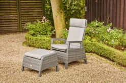 SIENA GARDEN Solea Dining Sessel, Night-blue, Alu/Gardino®-Geflecht, 75 X 61 X 107cm, Inkl. Fußhocker, Stufenlos Verstellbar