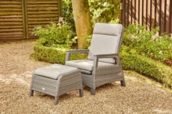 SIENA GARDEN Solea Dining Sessel, Night-blue, Alu/Gardino®-Geflecht, 82 X 72 X 100cm, Inkl. Fußhocker, Stufenlos Verstellbar