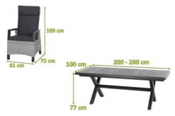 SIENA GARDEN Messina/Corido Dining Set, Anthrazit, Alu/Geflecht/Keramik, 200-260 X 100 Cm, Inkl. 4 Diningsessel -Deko Garten Verkauf 23806 5.jpg
