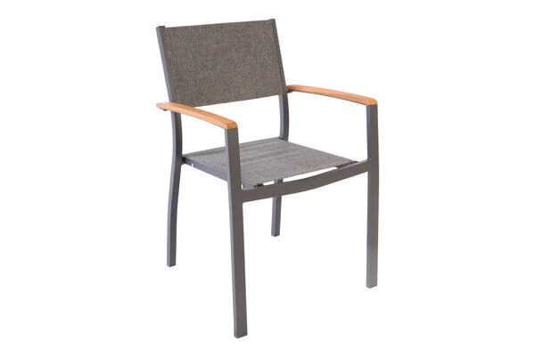 VILLANA Esstischgarnitur, Anthrazit/grau, Alu/ FSC-Akazienholz, Ausziehtisch 150/200 Cm, 8 Stapelstühle 14 VILLANA Esstischgarnitur, Anthrazit/grau, Alu/ FSC-Akazienholz, Ausziehtisch 150/200 Cm, 8 Stapelstühle – Bild 14