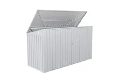 OUTTECH Mülltonnenbox, Silber, Stahl, 237 X 101 X 131 Cm, Doppeltüren -Deko Garten Verkauf 24398 6.jpg
