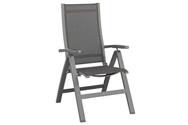 KETTLER Cubic/Altura Esstischgarnitur, Anthrazit, Alu/HPL/Textilene, 140/210x70 Cm, 6 Stapel, 2 Multipos 3 KETTLER Cubic/Altura Esstischgarnitur, Anthrazit, Alu/HPL/Textilene, 140/210x70 Cm, 6 Stapel, 2 Multipos – Bild 3