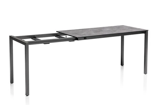 KETTLER Cubic/Altura Esstischgarnitur, Anthrazit, Alu/HPL/Textilene, 140/210x70 Cm, 6 Stapel, 2 Multipos 8 KETTLER Cubic/Altura Esstischgarnitur, Anthrazit, Alu/HPL/Textilene, 140/210x70 Cm, 6 Stapel, 2 Multipos – Bild 8