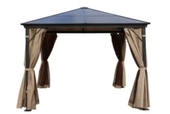 OUTFLEXX Profi Hardtop Pavillon, Grau, Aluminium, 3 X 3m Mit Seitenteilen Und Insektennetz -Deko Garten Verkauf 2 13585.jpg
