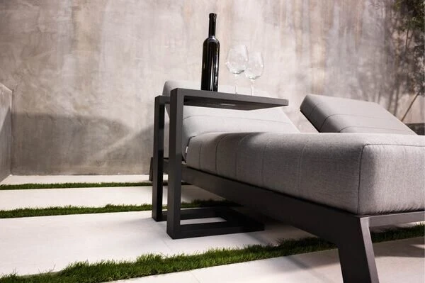 OUTFLEXX Beistelltisch, Schwarz, Aluminium, 48 X 32 X 53 Cm, U-Form 2 OUTFLEXX Beistelltisch, Schwarz, Aluminium, 48 X 32 X 53 Cm, U-Form – Bild 2