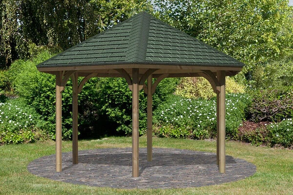 KARIBU Gartenlaube Oslo 2, Massivholz, Walmdach 2 KARIBU Gartenlaube Oslo 2, Massivholz, Walmdach – Bild 2