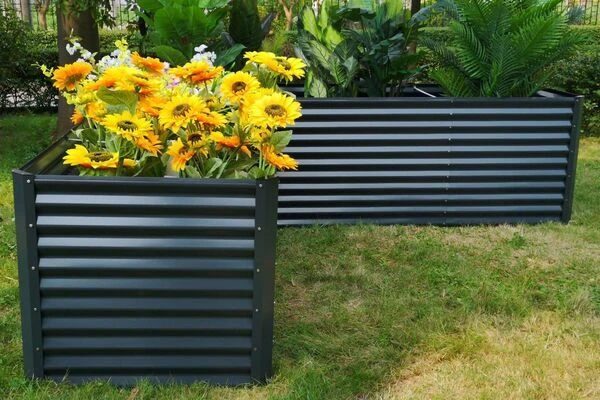 OUTFLEXX Eck-Hochbeet, Anthrazit, Zincalume, 270x270x90x84cm 6 OUTFLEXX Eck-Hochbeet, Anthrazit, Zincalume, 270x270x90x84cm – Bild 6