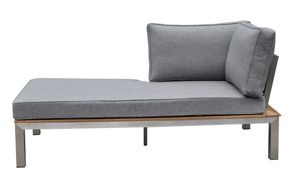OUTFLEXX Chaiselongue, Silber/grau, Edelstahl/FSC-Teakholz/Textil, 158 X 76 X 64 Cm 2 OUTFLEXX Chaiselongue, Silber/grau, Edelstahl/FSC-Teakholz/Textil, 158 X 76 X 64 Cm – Bild 2