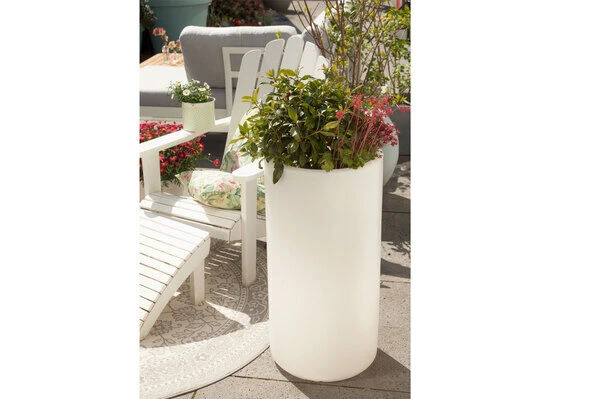 8-SEASONS Shining Elegant Pot XLPflanzgefäß, Weiß, Polyethylen, 39x78cm, Indoor & Outdoor, Inkl. LED-Glühbirne 2 8-SEASONS Shining Elegant Pot XLPflanzgefäß, Weiß, Polyethylen, 39x78cm, Indoor & Outdoor, Inkl. LED-Glühbirne – Bild 2