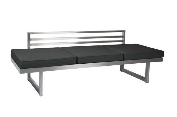 STERN New Holly Dining-Bank/Liege, Silbergrau, Edelstahl, 216x77x73 Cm, Inkl. Polster Schiefergrau 2 STERN New Holly Dining-Bank/Liege, Silbergrau, Edelstahl, 216x77x73 Cm, Inkl. Polster Schiefergrau – Bild 2