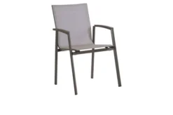 STERN New Top Stapelsessel, Anthrazit/silber, Aluminium/Textil, 65x57x89 Cm, Pulverbeschichtet, Stapelbar